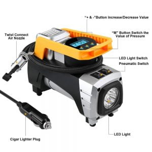 Air Compressor Pump, High-speed inflating, Smart Design, Low-Noise