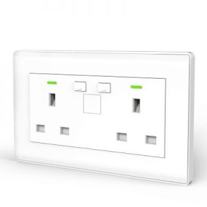 Smart Specs Wifi Socket, Wall Socket with 2 Outlets and 2 USB Port, Compatible with Alexa, Google. 13A/250V