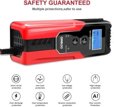 Smart Battery Charger and Maintainer 6-Amp Fully Automatic. Suitable for Cars, SUV, Bikes and Sealed Lead Acid Battery Repair - Image 5