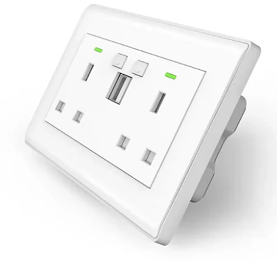 Smart Wifi Wall Socket with 2 Outlets and 2 USB Port, Compatible with Alexa, Google. - Image 2