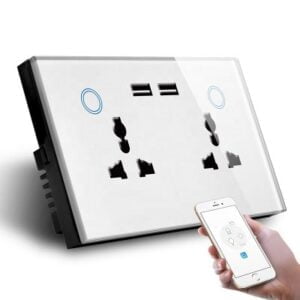 Wifi Smart Socket With USB Port , Wifi Dual Two USB Plug Compatible with Alexa, Google, Android & iOS