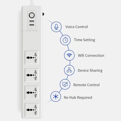Xenon Smart Power Strip, Surge Protector with 4 Individually Controlled Smart Outlets and 3 USB Ports, Works with Alexa & Google Home - Image 4