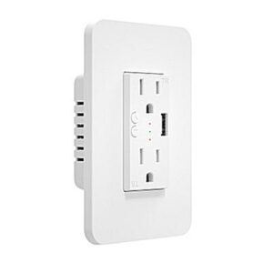 WiFi Dual Smart Socket -15A with USB Fast Charger, Alexa, Google, IFTTT
