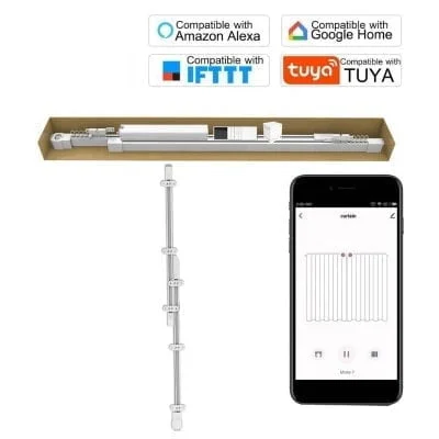 2.3m-4.0m Adjustable Range Smart Curtain Opener WiFi+BLE5. Alexa Compatible &  Google Assistant - Image 2