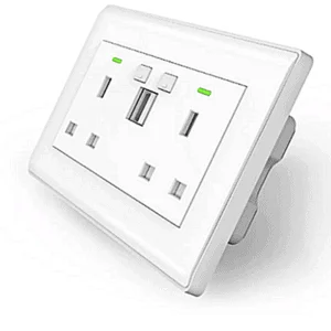 13A  2 Port electric  wifi wall socket with USB charging, power monitoring