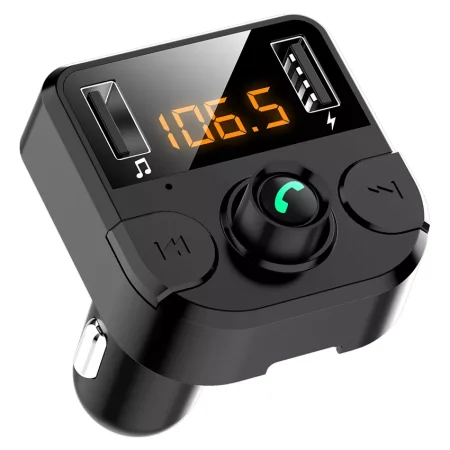 Bluetooth FM Transmitter for Car, Wireless Car Radio Adapter, Handsfree Auto Kit with Remote Control, MP3 Music Player Support USB Charger