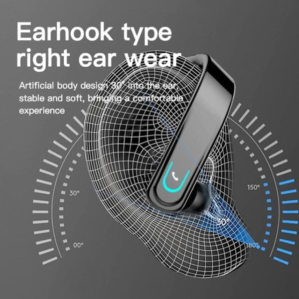 BT Business Wireless Stereo Earphone Ear Hook Headset Earbuds with Mic for Driving Outdoor Sports - Image 4