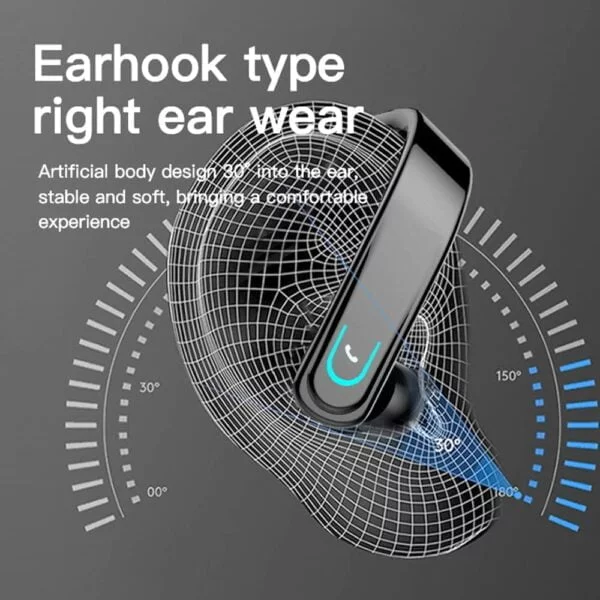 BT Business Wireless Stereo Earphone Ear Hook Headset Earbuds with Mic for Driving Outdoor Sports - Image 4