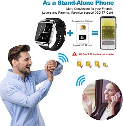Padgene Bluetooth Smartwatch, Touchscreen Wrist Smart Phone Watch Sports Fitness Tracker with SIM SD Card Slot Camera Pedometer for Men Women Kids - Image 4
