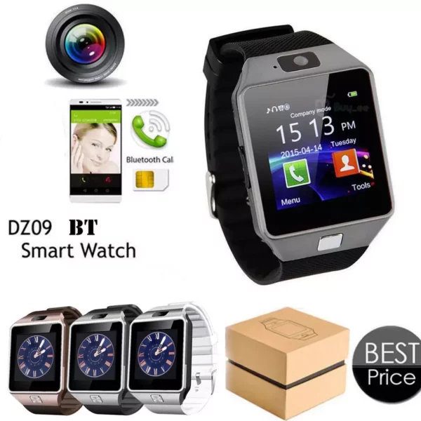 Padgene DZ09 Bluetooth Smartwatch, Touchscreen Wrist Smart Phone Watch Sports Fitness Tracker with SIM SD Card Slot Camera Pedometer for Men Women Kids - Image 4