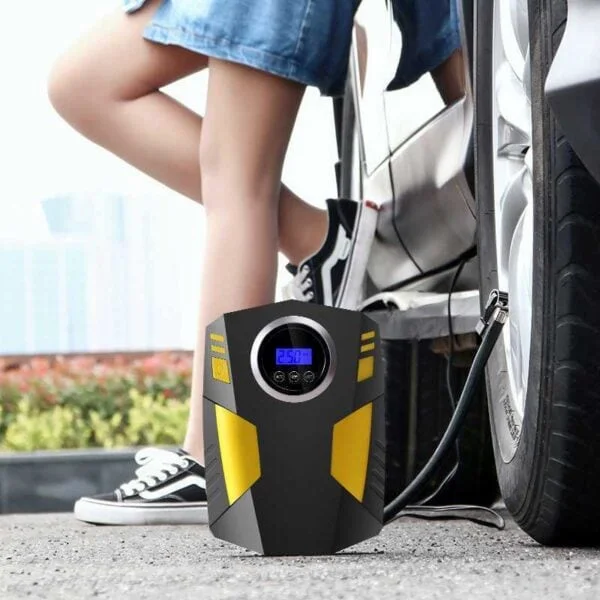 Portable Car Tire Inflator, 12V Digital Air Compressor Pump for Cars with Fast Inflation, LED Light, Preset Pressure Gauge, and Long Cord - Image 3