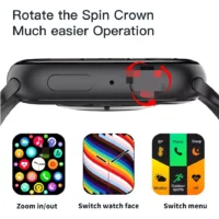 T57ProMax Smart Watch for iOS and Android Phones, Watches for Women IP67 Waterproof Smartwatch Fitness Tracker Watch NFC 1.9inch Smart Watch ECG BT Calls (Black)