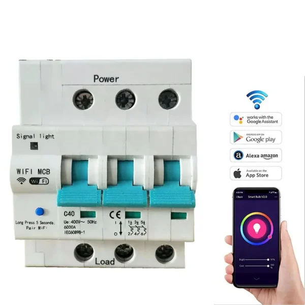 125A GXPR GXB1-125 WiFi Built-In Antenna Without Monitor 3P WiFi Controller eWeLink Relay WiFi Control MCB
