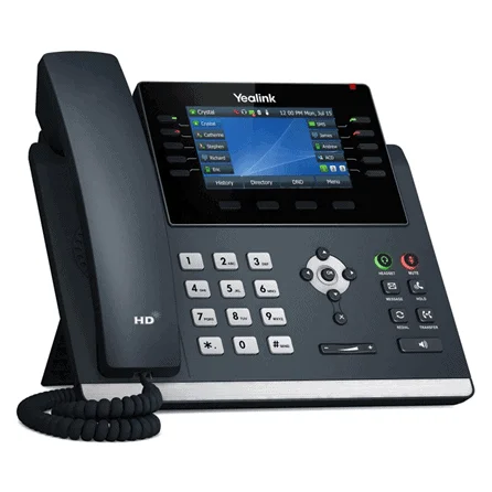 Enhance Productivity with Yealink SIP-T46U IP Phone: 16 VoIP Accounts, 4.3-Inch Color Display, Dual USB 2.0, Dual-Port Gigabit Ethernet, 802.3af PoE.