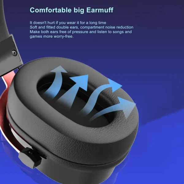 SAMA LED Light Laptop Mac Stereo Surround Gaming Headset PS4 PC XBOX PS5 Noise Cancelling Over Ear Wireless Headphones - Image 4