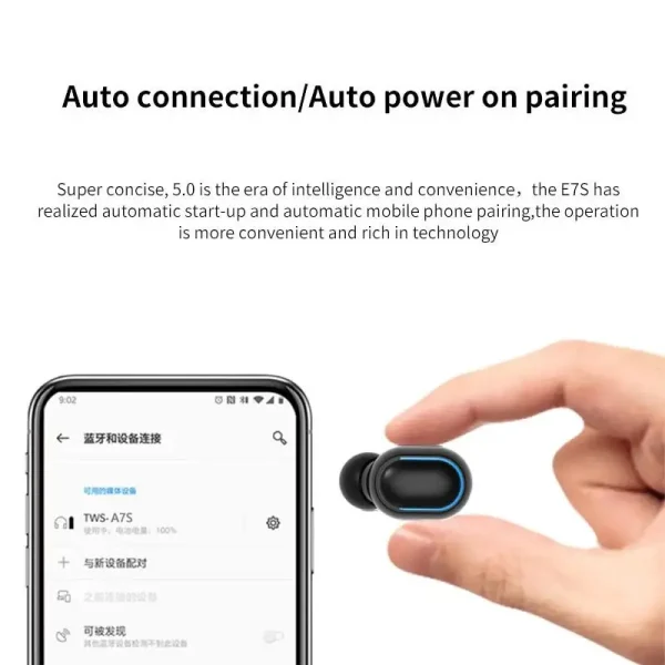 2022 New E7S TWS Wireless Sports Headphones Noise Canceling Stereo In-Ear Headset For Android iOS Waterproof - Image 4