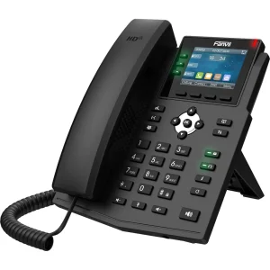Fanvil X3U Enterprise VoIP Phone, 2.8-Inch Color Display, 6 SIP Lines, Dual-Port Gigabit Ethernet