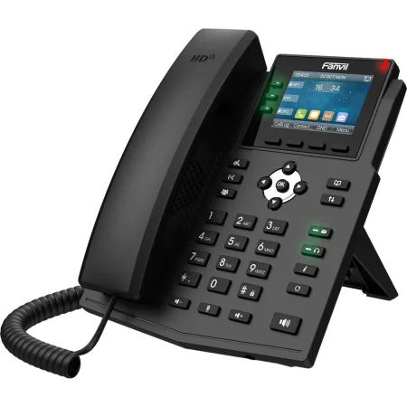 Fanvil X3U Enterprise VoIP Phone, 2.8-Inch Color Display, 6 SIP Lines, Dual-Port Gigabit Ethernet