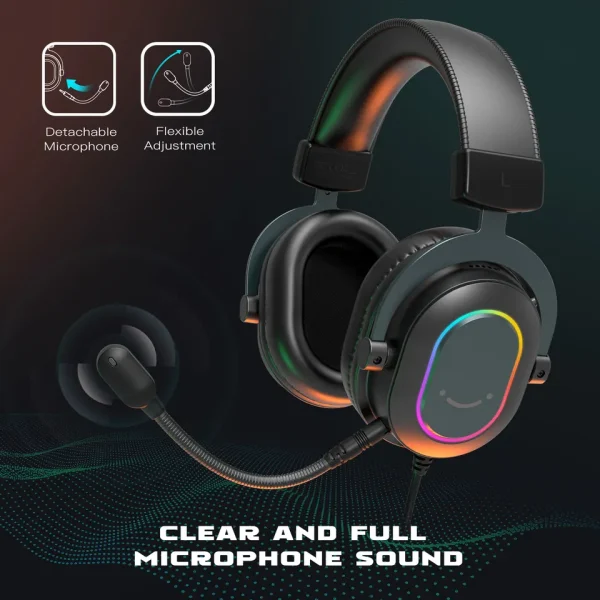 Fifine H6 High Quality 7.1 Surround Sound Gaming Headset RGB Gaming Headphones USB Wired Gamer Headset Gaming Headphones - Image 4