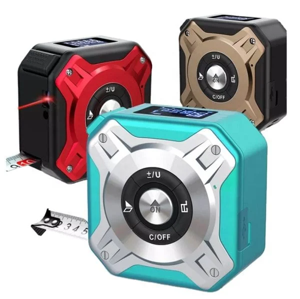 2 in 1 Digital Laser Tape Measure | 130ft/40m Laser Distance Meter Display On Backlit LCD Screen with 16ft/5m AutoLock Measuring Tape - Image 5