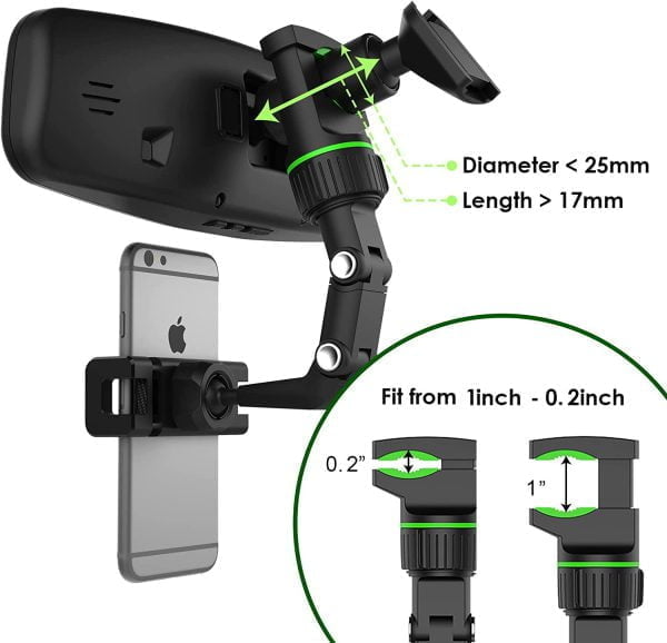 Multifunctional 360 Degree Rotatable Hanging Clip Bracket Cell Phone Holder For Car - Image 3