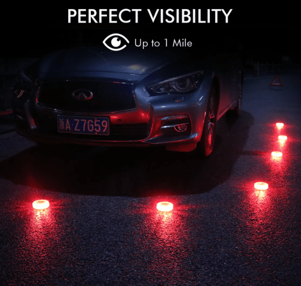 Traffic Warning Flashers: Portable LED Road Flares with Magnetic Attachment for Enhanced Vehicle Safety & Emergency Preparedness - Image 2