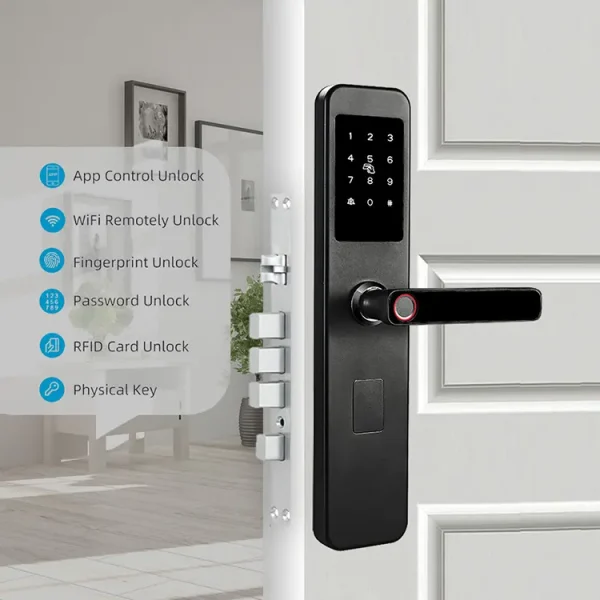 Waterproof Tuya WIFI APP Cerradura Digital Door Lock Aluminum Biometric Fingerprint Door Handle Keyless Smart Lock - Image 8