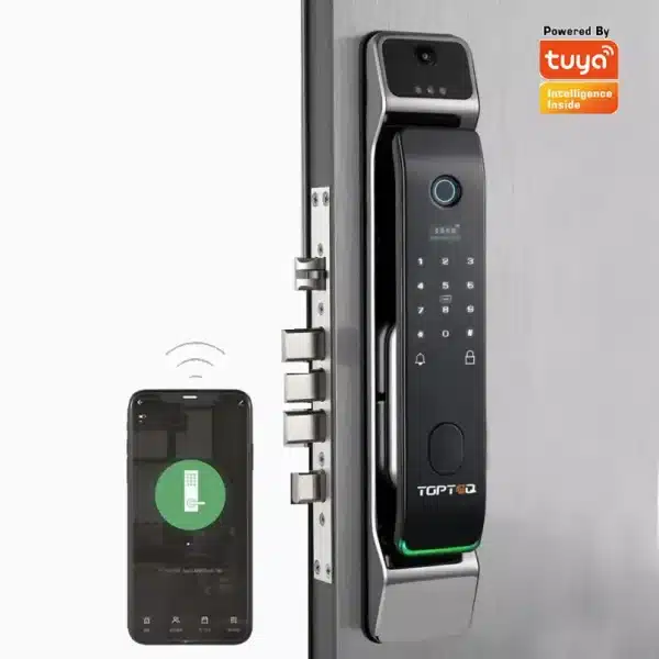 Luxury Grey High Quality 3D Face recognition Smart Lock App Phone Control Fingerprint Smart Home Wifi Tuya Door Lock - Image 3