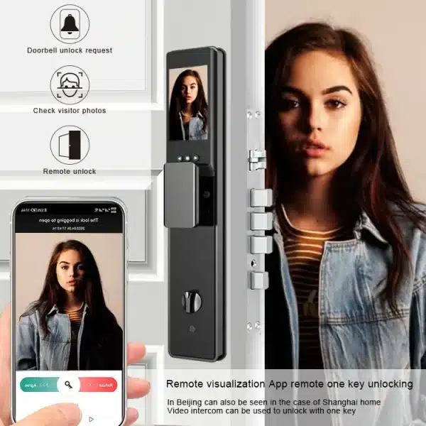 3D Face Recognition WiFi Door Lock with Camera: Unlock Innovation - Next-Gen Advanced Security WiFi Door Lock with Camera  With Multi-Mode Unlock Access - Image 6