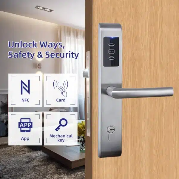 2023 HUNE American Standard Mortise Rfid Hotel Card Door Lock System With Free Management Software Hotel Lock - Image 4