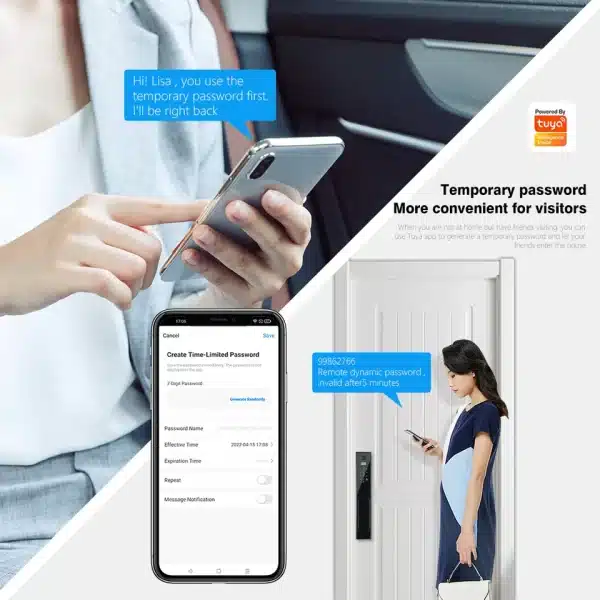 Eseye Tuya Door Lock Wifi Fingerprint Fully Automatic Intelligent Camera Zigbee Smartlock Smart Locks - Image 2