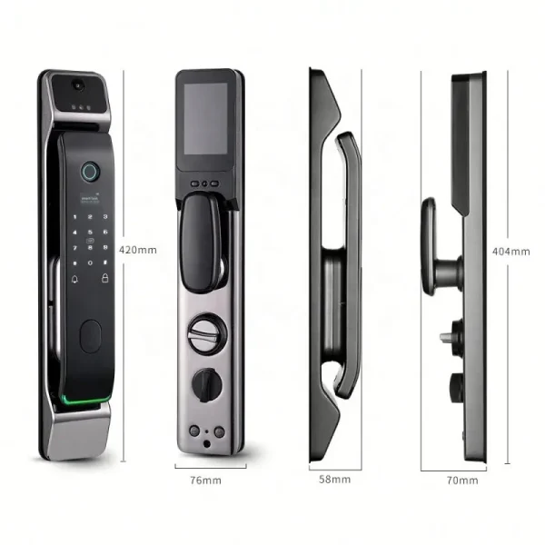 Luxury Grey High Quality 3D Face recognition Smart Lock App Phone Control Fingerprint Smart Home Wifi Tuya Door Lock - Image 4