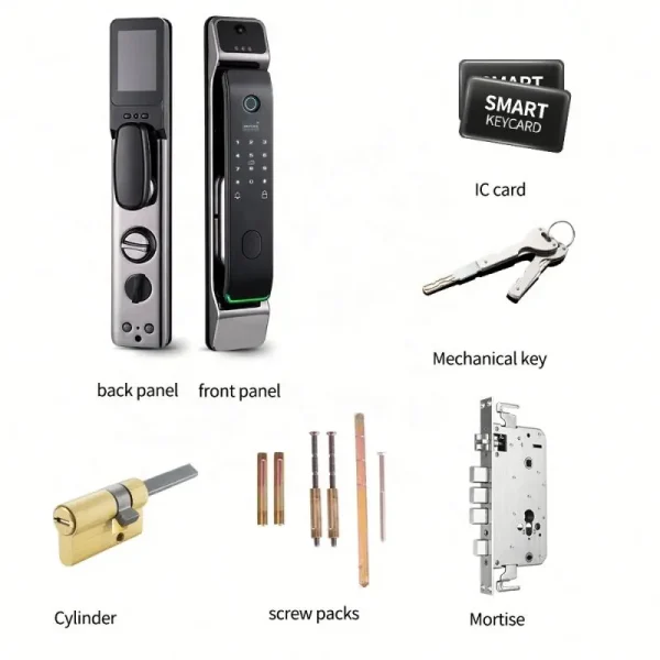 Luxury Grey High Quality 3D Face recognition Smart Lock App Phone Control Fingerprint Smart Home Wifi Tuya Door Lock - Image 7