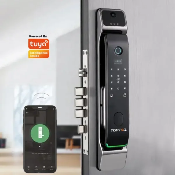 Luxury Grey High Quality 3D Face recognition Smart Lock App Phone Control Fingerprint Smart Home Wifi Tuya Door Lock - Image 2
