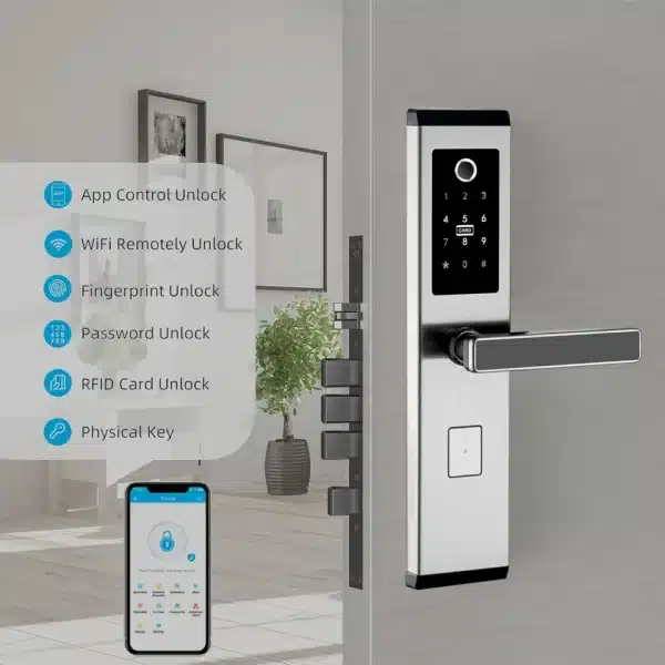 TTLock App Smart Fingerprint Lock Intelligent Digital Keypad Code Door Lock Keyless Handle Biometric NFC Smart Doorlocks - Image 3
