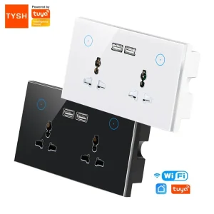 Universal 16A Wifi Smart Wall Socket Outlet With USB Tuya Smart Life Alexa Voice Control Electrical Power Wall Socket