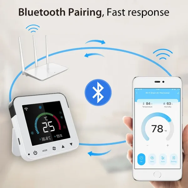 Smart Thermostat, WiFi Programmable Digital Thermostat for Home Air Conditioner, Energy Saving, Remote Control - Image 4