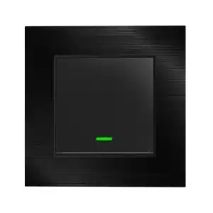 No Neutral Wire Required-Smart Switch Revolution - Transform Your Home with the  1-Gang EU/UK Neutral Wire Optional Black Tuya Smart WiFi Button Light Switch