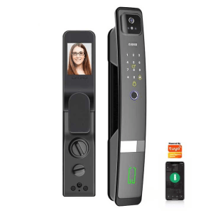 Automatic 3D Face Recognition Fingerprint Electronic Smart Door Lock Tuya Wifi APP Remote Control With Cat Eye Camera