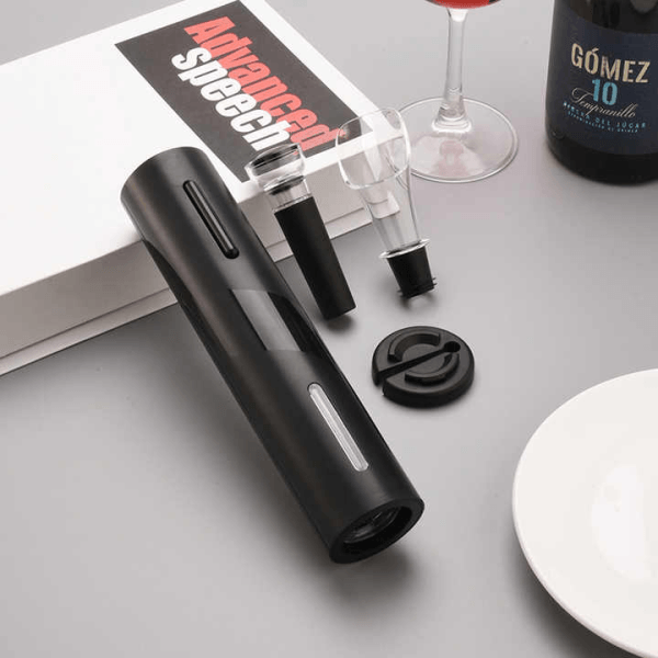 Wine Gadget Accessories Rechargeable Red Electric Corkscrew Wine Opener Gift Set With Vacuum Stopper - Image 4