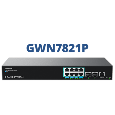Grandstream GWN7821P 8-Port Multi-Gigabit PoE+ Layer 3 Network Switch