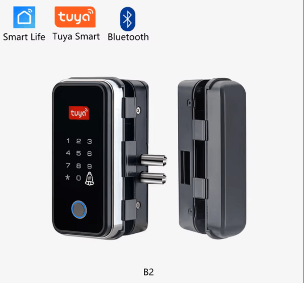 JBLYU Tuya Smart Fingerprint Glass Door Lock – Ultimate Keyless Security with Bluetooth App Control - Image 4