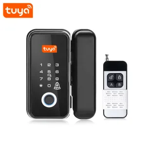 JBLYU Tuya Smart Fingerprint Glass Door Lock – Ultimate Keyless Security with Bluetooth App Control