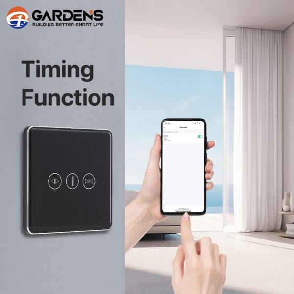 Garden Tuya WiFi Smart Curtain Switch – No Battery, Push Button, Alexa Compatible - Image 5