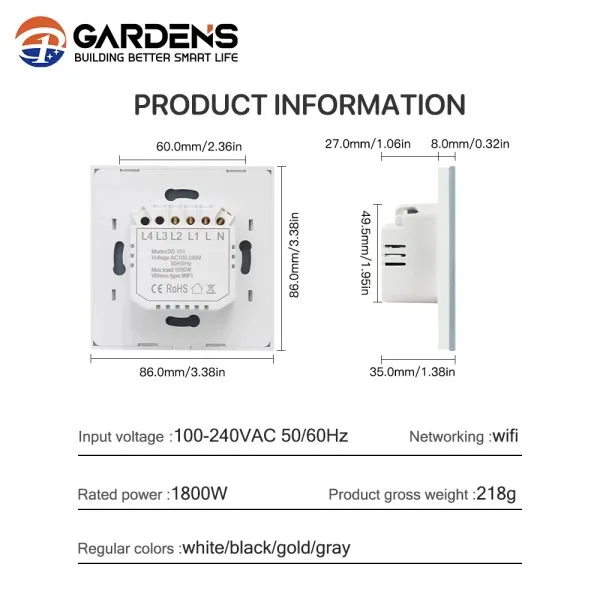 EU Standard Smart WiFi Glass Touch Wall Switch 3 Gang – Works With or Without Neutral, Alexa & Tuya Compatible - Image 3
