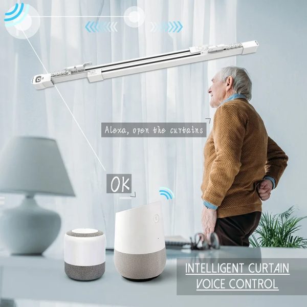 Smart TUYA WiFi Curtain Motor System with Extendable Track – Alexa & Google Compatible - Image 2