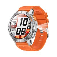 K65 Outdoor Sport Smart Watch for Men & Women with Flashlight, 1.43" AMOLED Round Screen, Silicone Strap, Health Monitoring Smartwatch