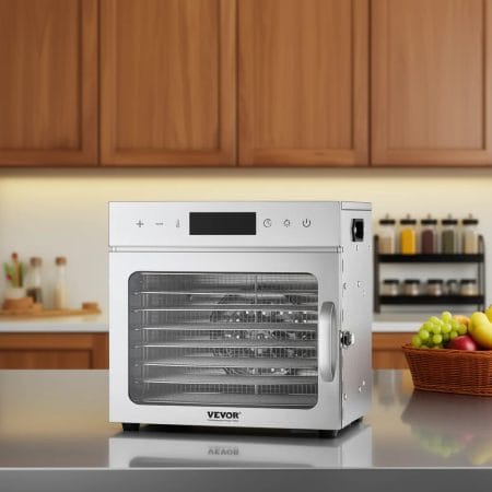 1300W Stainless Steel Food Dehydrator with Digital Temperature Control