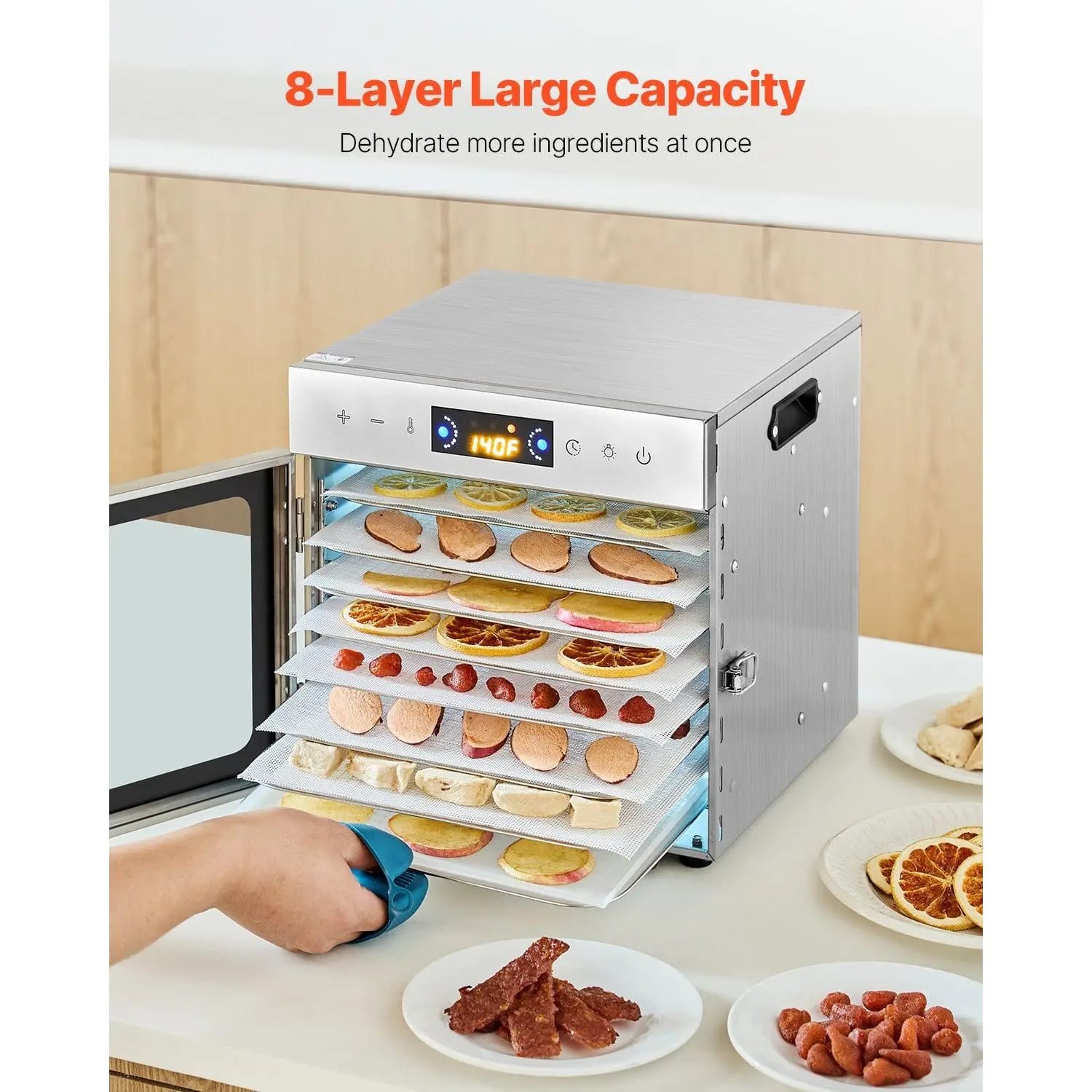 8-Tray Stainless Steel Food Dehydrator Image 2