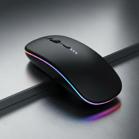 2.4G BT RGB Wireless Mouse Dual Mode Ergonomic Rechargeable Optical Mouse for Laptop & Office Use